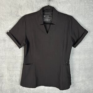 Figs Technical Collection Top Women Small Black Inala Slim Scrub Medical Nursing
